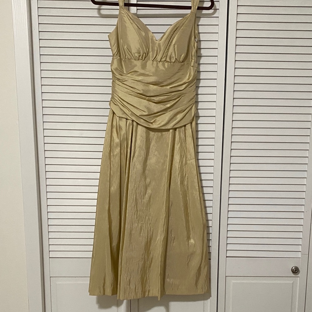 Bill Levkoff Gold Midi Dress